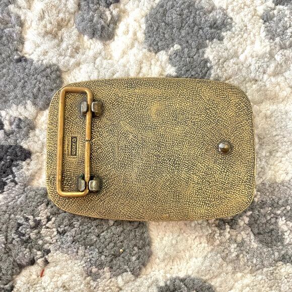 Vintage Avon Biplane Bi-Plane Airplane Belt Buckle Gold-Tone - Picture 3 of 6